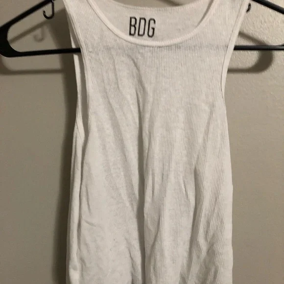Urban Outfitters BDG Godfather Cropped Ribbed Tank Top in Ivory Women’s Size S - Picture 3 of 5
